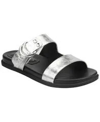 マーク・フィッシャー レディース シューズ サンダル Marc Fisher LTD Womens Gia Double Band Flat SlipOn Sandalsilver Leather シルバー