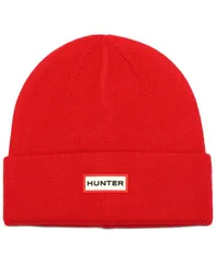 ハンター レディース アクセサリー 帽子 ロゴ Hunter Womens Play Essential Cuffed Logo Beanie Red レッド