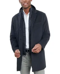 ロンドンフォグ メンズ アウター ジャケット・ブルゾン ベスト ウール コート London Fog Mens WoolBlend Overcoat Attached Vest Charcoal チャコール
