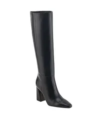 マーク・フィッシャー レディース シューズ ブーツ・レインブーツ ヒール Marc Fisher LTD Womens Yarli High Shaft Block Heel Boots Black Leather ブラック