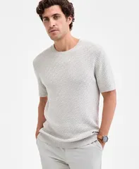 アルファニ メンズ アウター ニット・セーター Tシャツ セーター シャツ Alfani Mens Basketweave Sweater TShirt White Tea ホワイトのサムネイル