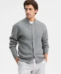 アルファニ メンズ アウター ニット・セーター Alfani Mens Elevated Bomber Sweater Cement Gray グレーのサムネイル
