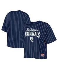 ニューエラ レディース トップス Tシャツ New Era Womens Navy Washingtonationals 2025 City Connect Pinstripe TShirt Navy ネイビー