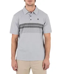 ハーレー メンズ トップス ポロシャツ プリント シャツ Hurley Mens Printed Stripe Slub Short Sleeve Polo Shirt Light stone graのサムネイル