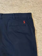 42/32 90's ポロラルフローレン POLO ツータック チノ パンツ ネイビー