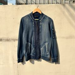 美品 Johnbull MA-1 デニム ユーズド加工 裏ボア L - メルカリ