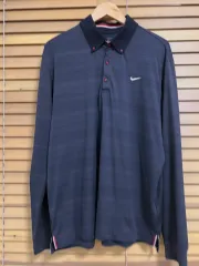 ナイキ メンズ チャコールネイビー 機能性カラTシャツ 長袖 XXL