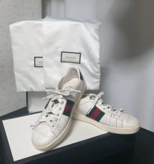 GUCCI グッチ GGロゴ シェリー レザー スニーカー サイズ8 靴 - メルカリ