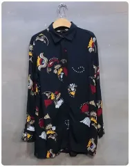 マージュ フローラル パータン レーヨン ロング シャツ ブラウス (20% セール)のサムネイル