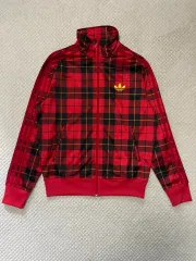 L アディダス ファイヤーバード トラックジャージ ジャージ ジャケット レッド CHECK (クリーニング済)