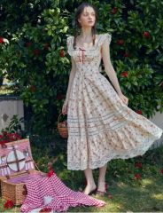大きいサイズ インゲボルグ ロングワンピース 花柄 シルク混 フレア
