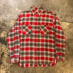 60s OshKosh USA製 ネルシャツ 好配色 チェック レッド ワーク - メルカリ