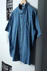 (XL) ブランド ヴィンテージ 半袖 シャツ L.L.Bean チェック -1347E