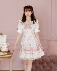 リズリサ Many Hearts Afternoontea柄ワンピース ホワイト ❤︎ 𝐋𝐈𝐙 𝐋𝐈𝐒𝐀 近鉄Pass'e店 ❤︎ #ManyHeartsAfternoontea柄 ワンピース