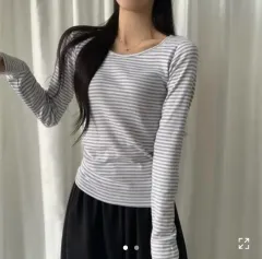 (新品)ボーダー柄 長袖Tシャツ エイブリー