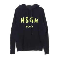L MSGM ライム ロゴ ブラック フーディ フードTのサムネイル