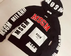 MSGM ブラック裏起毛パーカー ビックロゴ 裏起毛パーカー Sのサムネイル