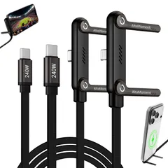 AltaMoment 充電ケーブル スタンド付き 2本 240W急速充電 PD対応 USB-C to ライトニングケーブル cタイプ Type-C ケーブル 480Mbpsデータ転送 T字型 360度回転 折りたたみ式スマホスタンド マルチ機能 高耐 ...