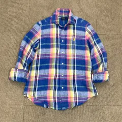 POLO ラルフローレン ポロ ウィメンズ リネン CHECK シャツ S
