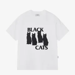 vivastudio ビバスタジオ ブラック キャット 半袖Tシャツ 白 XSのサムネイル