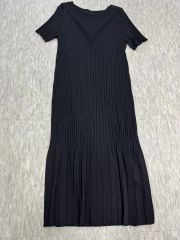 タグ付 】東京SOIR プリーツワンピース ロング フレア インナー欠品 