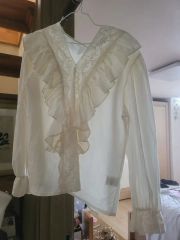 Angelic pretty 中華風 ホワイト レース パール装飾 長袖ブラウス 