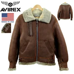 【S3802】【USA製】【希少カラー】【サイズ32】AVIREX アヴィレックス B-3 フライトジャケット レザージャケット ムートンジャケット