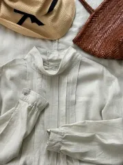 Natural by clip リネン ロング丈ワンピース