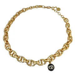 Christian Dior　クリスチャンディオール　ネックレス　CDロゴ　アンカーチェーン　GP　ヴィンテージ