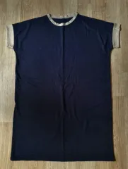 (新品) 夏 ネイビー バイカラー 半袖 ONE PIECE フリーサイズ