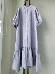 美品】BEARDSLEY ビアズリー ギャザーチュニックワンピース グレー