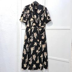 インゲボルグ ドット 百合 リリー 花柄 ピンタック レース 黒