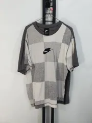 ナイキ 半袖Tシャツ チェック チャコールグレー XL