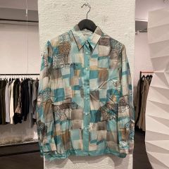 REVERBERATE カラフル幾何学模様 長袖シャツ　38 REVERBERATE カラフル幾何学模様 長袖シャツ 38 - メルカリ