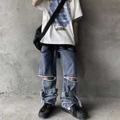 HYPE フリンジ裾ワイドレッグデニム - メルカリ