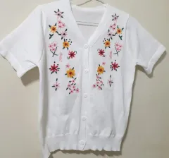 新)刺繍 花 カーディガン