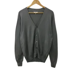 B&Y ユナイテッドアローズ BEAUTY&YOUTH ビューティー&ユース カーディガン ニット Vネック 無地 長袖 XL グレー