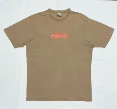 00s ヴィンテージ NIKE センター スウッシュ Tシャツ ブラウン