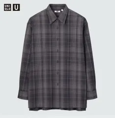 UNIQLO U(ユニクロユー) フランネル オーバーサイズ シャツ チェック柄 XXL