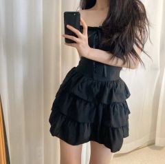 エムエメ♡Back ribbon gather flare mini ワンピース Back ribbon gather flare mini ONE PIECE - メルカリ
