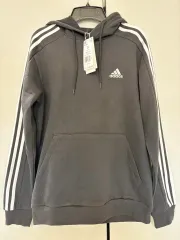 S adidas 3本線 フードTシャツ フーディー ジャケット ブラック IB4028