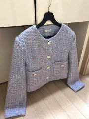 新品タグ付】ジバンシー 最高級 総レース ノーカラージャケット ブルー