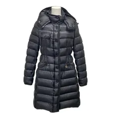 MONCLER(モンクレール) ダウンコート サイズ3 L レディース HERMINE(エルミンヌ) 黒 長袖/ジップアップ/冬 コットン、ダウン