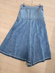 45R デニムギャザーキュロットスカート（加工） - メルカリ