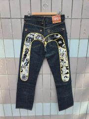 Evisu mighty マイティー 30×35 濃い濃い デニム 虎耳 - メルカリ