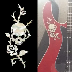 Jockomo Rose & Skull 薔薇 スカル/WP ギターやベースのボディに。 本物の貝みたいな インレイステッカーのサムネイル