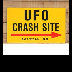 UFO墜落現場の案内看板」 アルミサインボード アメリカ雑貨 - メルカリ