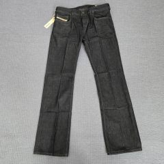 美品 ルードギャラリー TYPE-2 ブラック デニムパンツ L レザー 馬革 