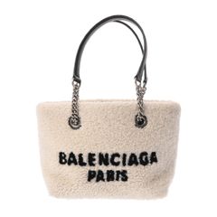 極美品■バレンシアガ ムートン ボア 2wayバッグ ショルダーバッグ 白 極美品□バレンシアガ ムートン ボア 2wayバッグ ショルダーバッグ 白