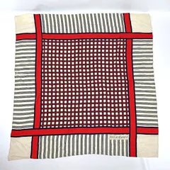 YVES SAINT LAURENT イヴサンローラン スカーフ 大判 格子模様 ヴィンテージ ライトベージュ系 レディース